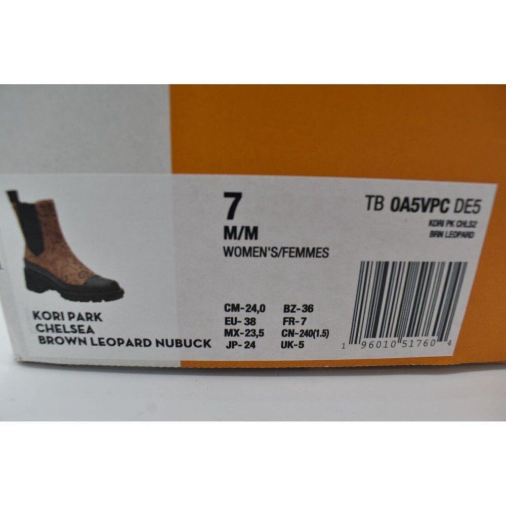Timberland Womens Size 7 Kori Park 2.0 Brown Nubuck Leopard Print Chelsea Boots - Picture 12 of 12